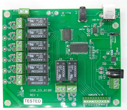 USB 8 INPUT, 8 RELAY OUTPUTS